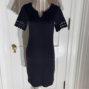 Talbots Black XS dress circle lace sleeve D210